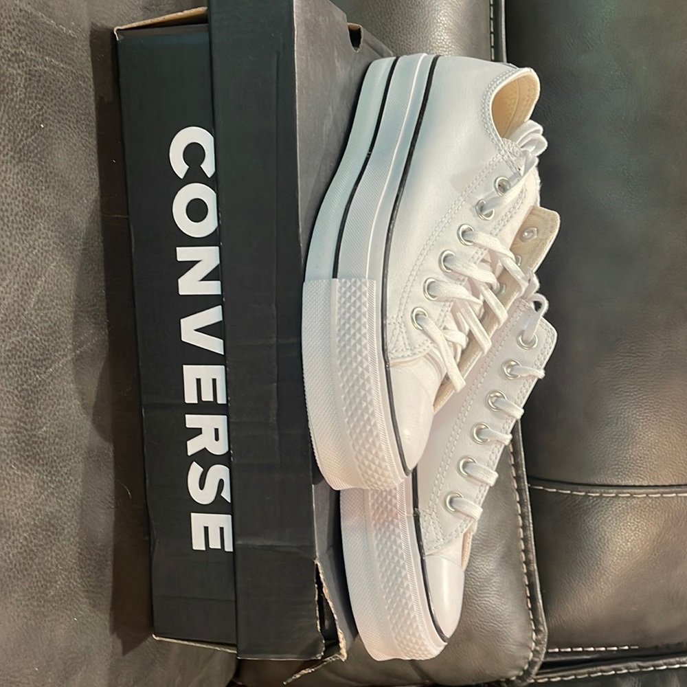 White leather converse.